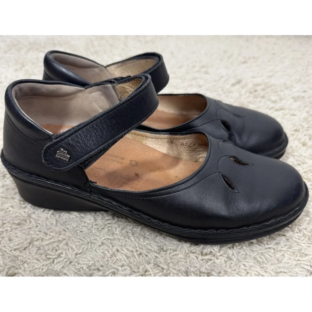 Finn‎ Comfort Women's Black Leather Mary Jane Shoes Size 8 Support Classic Retro